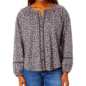 Lucky Brand Relaxed Button Through Blouse Small